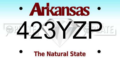 423YZP Arkansas License Plate