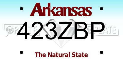 423ZBP Arkansas License Plate