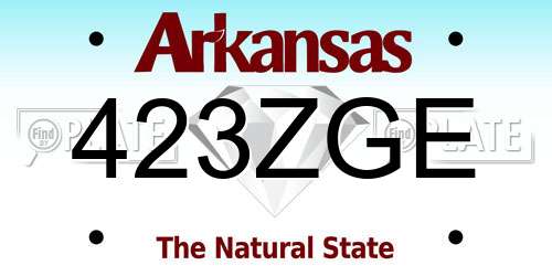 423ZGE Arkansas License Plate