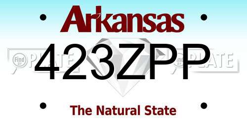 423ZPP Arkansas License Plate