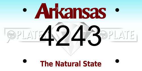 4243 Arkansas License Plate