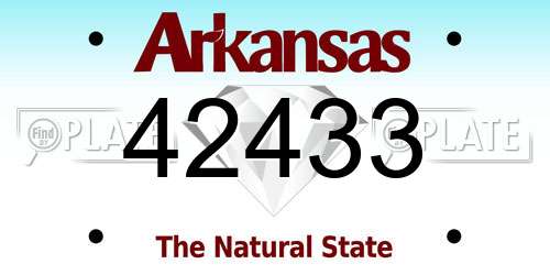 42433 Arkansas License Plate