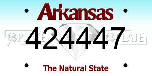 424447 Arkansas License Plate