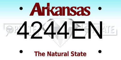 4244EN Arkansas License Plate