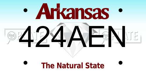 424AEN Arkansas License Plate