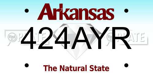 424AYR Arkansas License Plate