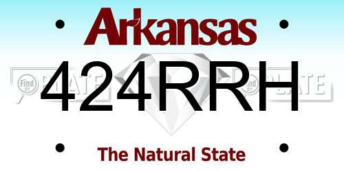 424RRH Arkansas License Plate