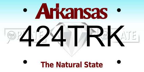 424TRK Arkansas License Plate