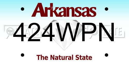 424WPN Arkansas License Plate