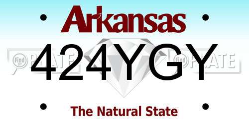 424YGY Arkansas License Plate