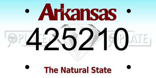 425210 Arkansas License Plate