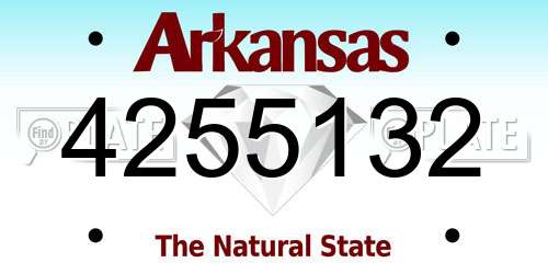 4255132 Arkansas License Plate