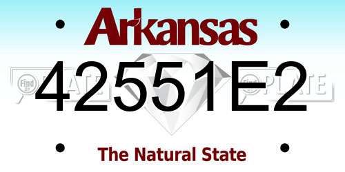 42551E2 Arkansas License Plate