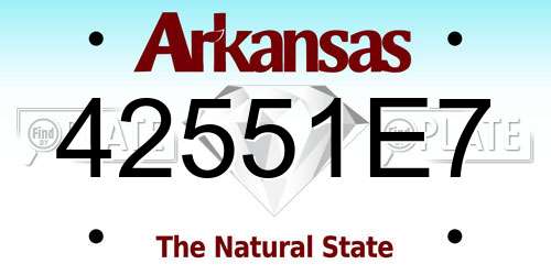 42551E7 Arkansas License Plate