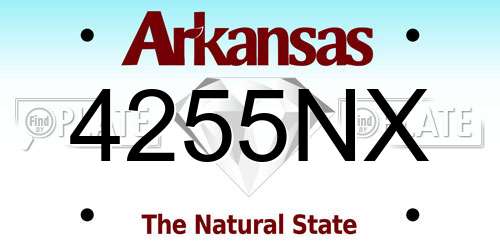 4255NX Arkansas License Plate