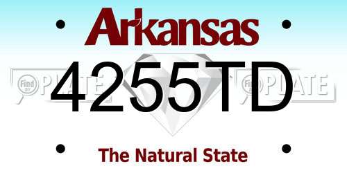 4255TD Arkansas License Plate