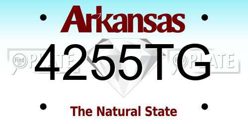 4255TG Arkansas License Plate