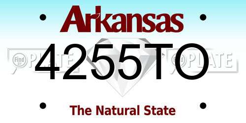 4255TO Arkansas License Plate