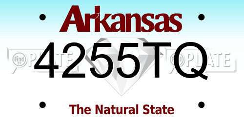 4255TQ Arkansas License Plate