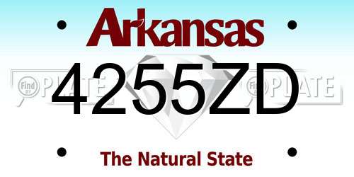 4255ZD Arkansas License Plate
