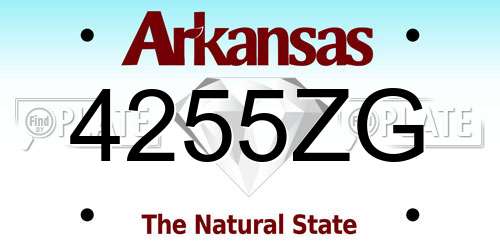 4255ZG Arkansas License Plate