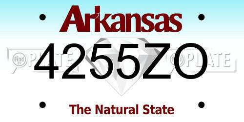 4255ZO Arkansas License Plate