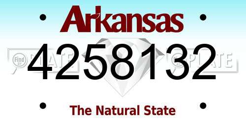 4258132 Arkansas License Plate