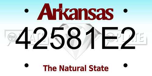 42581E2 Arkansas License Plate