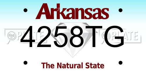 4258TG Arkansas License Plate