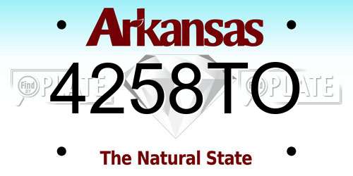 4258TO Arkansas License Plate