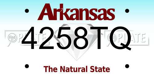 4258TQ Arkansas License Plate