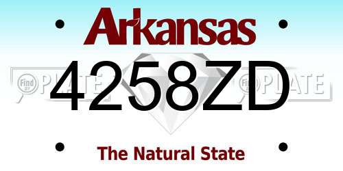 4258ZD Arkansas License Plate