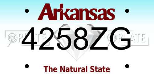 4258ZG Arkansas License Plate