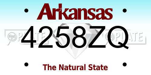 4258ZQ Arkansas License Plate