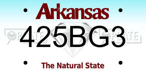 425BG3 Arkansas License Plate