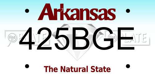 425BGE Arkansas License Plate