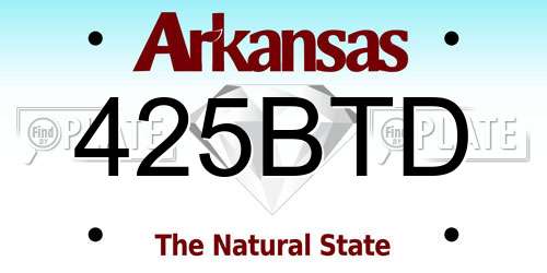 425BTD Arkansas License Plate