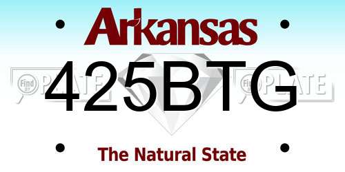 425BTG Arkansas License Plate