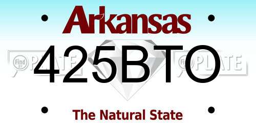 425BTO Arkansas License Plate