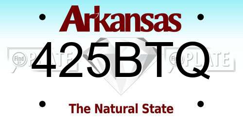 425BTQ Arkansas License Plate