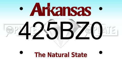 425BZ0 Arkansas License Plate