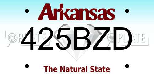 425BZD Arkansas License Plate