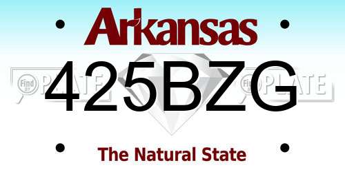 425BZG Arkansas License Plate