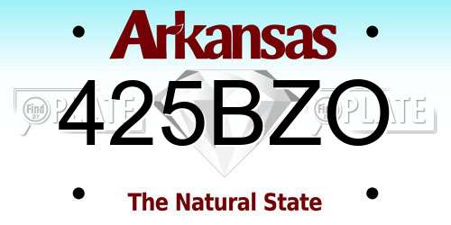 425BZO Arkansas License Plate