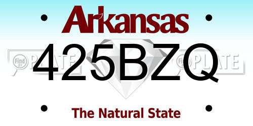 425BZQ Arkansas License Plate