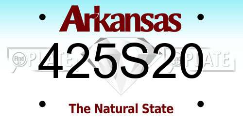 425S20 Arkansas License Plate