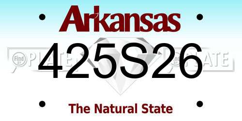 425S26 Arkansas License Plate