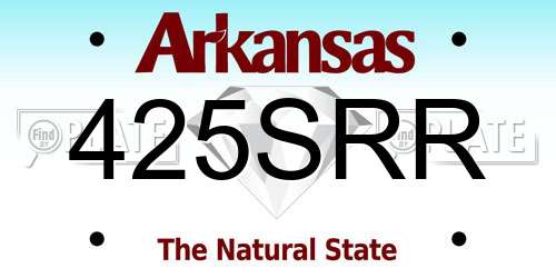 425SRR Arkansas License Plate