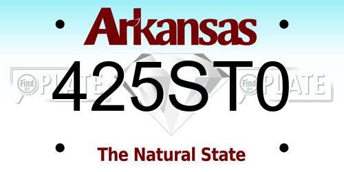 425ST0 Arkansas License Plate