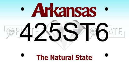425ST6 Arkansas License Plate